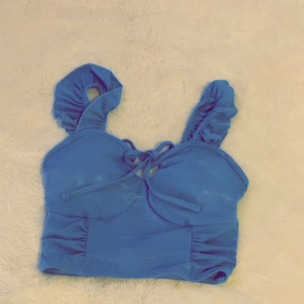 Cute blue cropped tank top